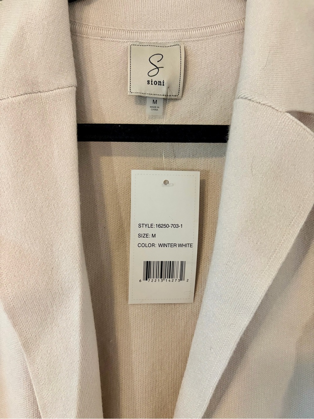 Sioni Knit Belted Cardigan Sweater Mid length New w/ Tags Cream Color Sz Medium - Picture 4 of 5